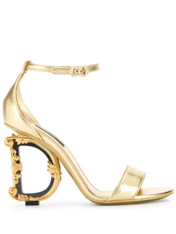 Women Dolce & Gabbana 105 Mm Keira Baroque Logo Sandals