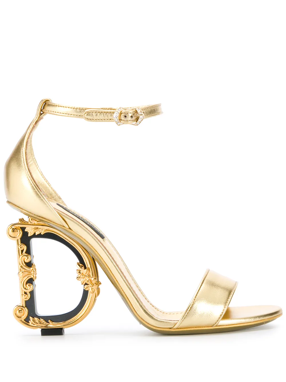 Women Dolce & Gabbana 105 Mm Keira Baroque Logo Sandals 3 Women Dolce & Gabbana 105 Mm Keira Baroque Logo Sandals