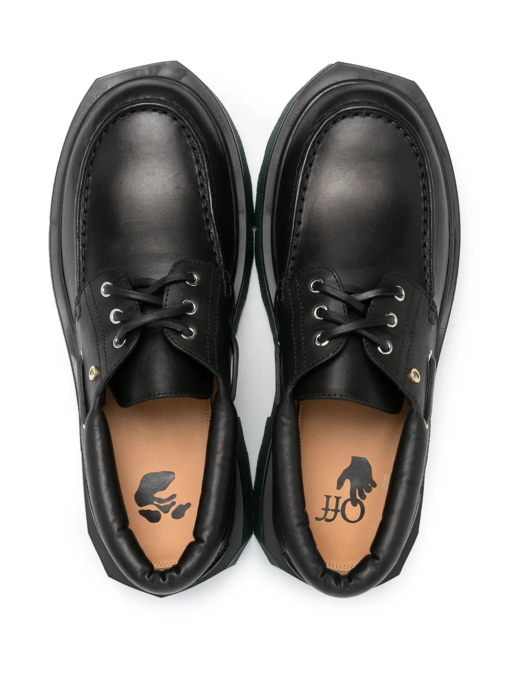 Women Off-White Sponge Boat Lace-up Shoes 6 Women Off-White Sponge Boat Lace-up Shoes - Image 4