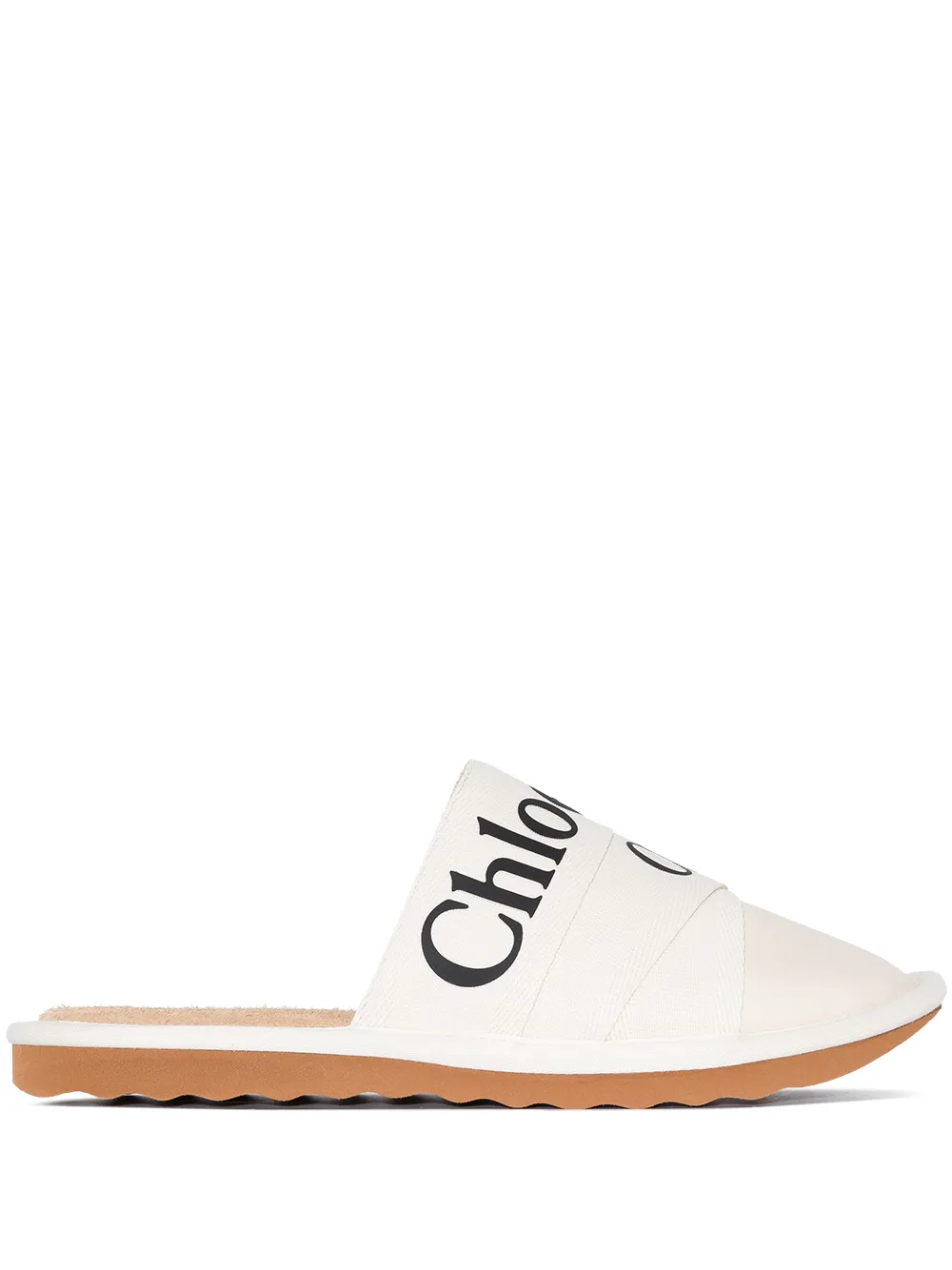 Women Chloé Woody Logo Tape Slippers 3 Women Chloé Woody Logo Tape Slippers