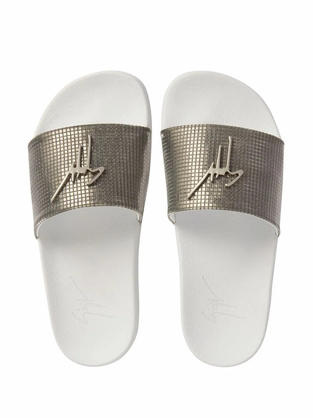 Women Giuseppe Zanotti Metallic-finish Brett Slides 6 Women Giuseppe Zanotti Metallic-finish Brett Slides - Image 4