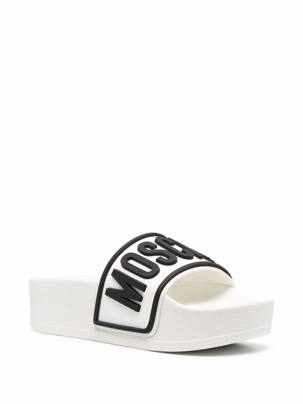 Women Moschino Logo Embossed Platform Slides 4 Women Moschino Logo Embossed Platform Slides - Image 2