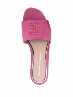 Women Ermanno Scervino Logo Embroidered Slides -Nike || Ugg || Gucci Shoes Shop 17806760 37579230 1000