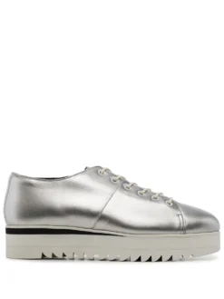 Women Onitsuka Tiger Metallic Lace-up Leather Shoes