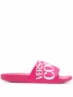 Women Versace Jeans Couture Logo Flat Slides