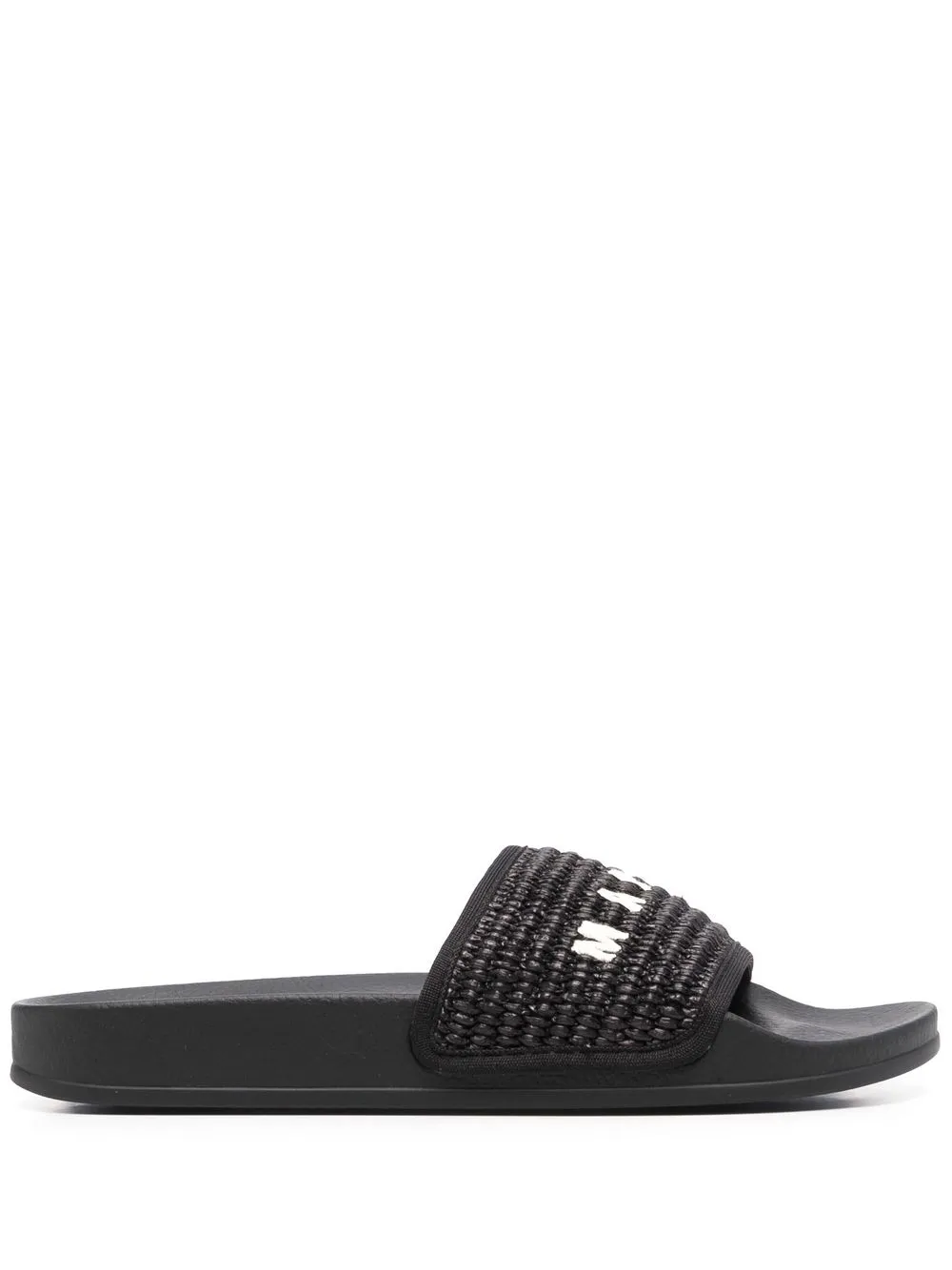 Women Marni Logo-print Raffia Pool Sliders 3 Women Marni Logo-print Raffia Pool Sliders