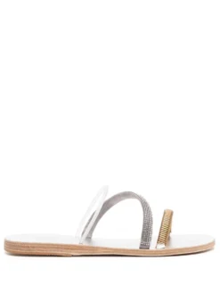 Women Ancient Greek Sandals Polytimi Diamante Slides