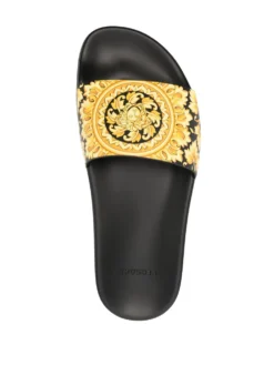 Women Versace Baroque-print Rubber Slides -Nike || Ugg || Gucci Shoes Shop 18667350 40389449 1000