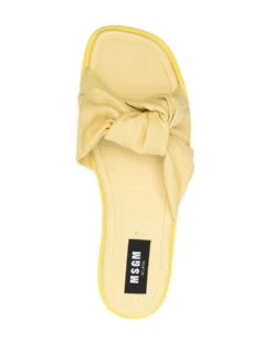 Women MSGM Knot-detailing Leather Slippers -Nike || Ugg || Gucci Shoes Shop 18814416 44068670 1000