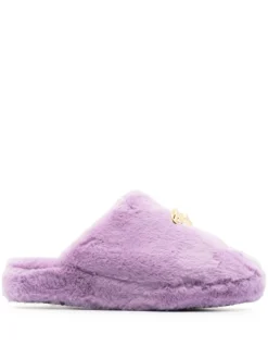 Women Versace Medusa Faux-fur Slippers