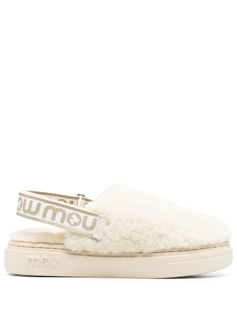 Women Mou Shearling Slingback-strap Slippers 3 Women Mou Shearling Slingback-strap Slippers