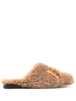 Women Dsquared2 D2 Statement Shearling Slippers