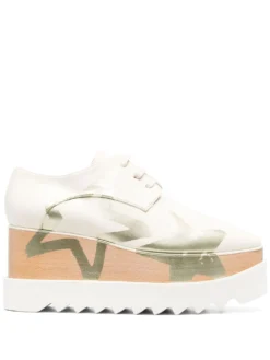 Women Stella McCartney Elyse Star-print Platform Shoes