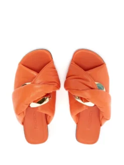 Women JW Anderson Chain Twist Leather Slides -Nike || Ugg || Gucci Shoes Shop 19198917 42251320 1000