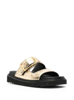 Women Zadig&Voltaire Cecilia Alpha Crinkled-finish Slides -Nike || Ugg || Gucci Shoes Shop 19308640 45317253 1000