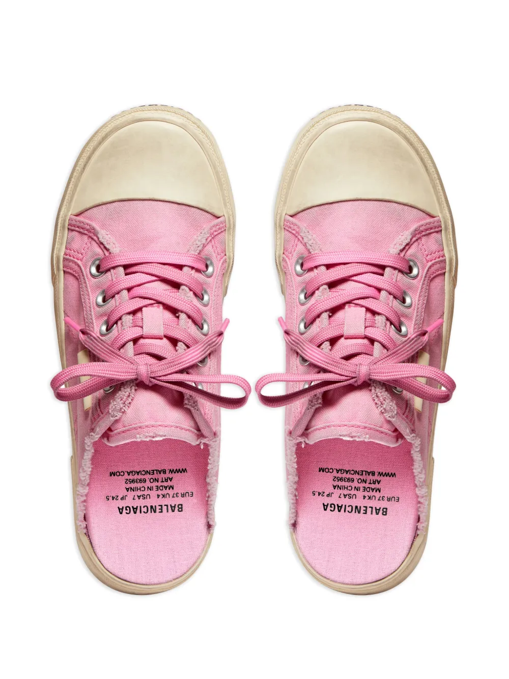 Women Balenciaga Paris Distressed Canvas Mules 6 Women Balenciaga Paris Distressed Canvas Mules - Image 4