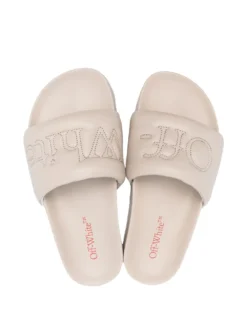 Women Off-White Bookish Sponge Logo-embroidered Slides -Nike || Ugg || Gucci Shoes Shop 19321471 44610765 1000