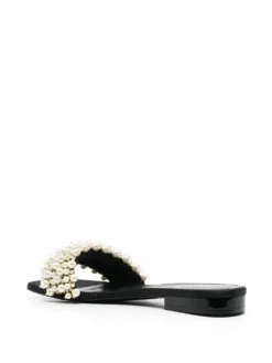 Women Sergio Rossi Evangelie Pearl-detailing Slides -Nike || Ugg || Gucci Shoes Shop 19415818 43900877 1000