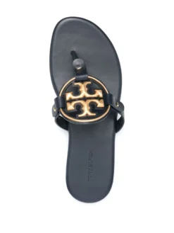 Women Tory Burch Logo-plaque Open-toe Slides -Nike || Ugg || Gucci Shoes Shop 19447453 43280186 1000
