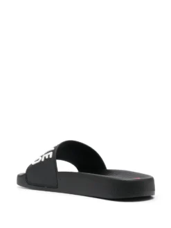 Women Love Moschino 3D-logo Flat Slides -Nike || Ugg || Gucci Shoes Shop 19500239 45000927 1000