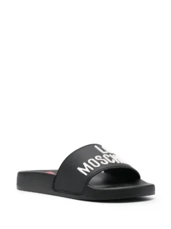 Women Love Moschino 3D-logo Flat Slides -Nike || Ugg || Gucci Shoes Shop 19500239 45000930 1000