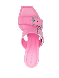 Women Alexander McQueen 105mm Buckle-detail Sandals -Nike || Ugg || Gucci Shoes Shop 19506638 43578634 1000