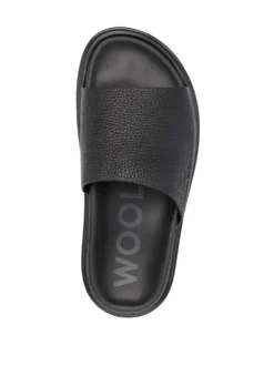 Women Woolrich Debossed-logo Grained-leather Slides -Nike || Ugg || Gucci Shoes Shop 19559900 44966880 1000