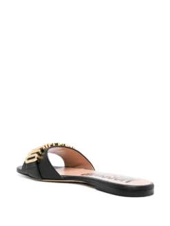 Women Moschino Open-toe Calf-leather Slides -Nike || Ugg || Gucci Shoes Shop 19700143 44225354 1000