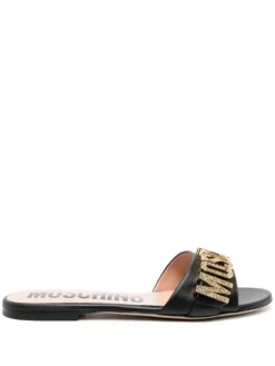 Women Moschino Open-toe Calf-leather Slides