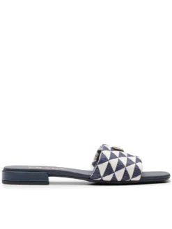 Women Prada Geometric Logo-plaque Slides