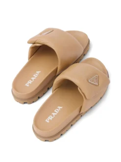 Women Prada Logo-plaque Padded Leather Slides -Nike || Ugg || Gucci Shoes Shop 19769582 44225478 1000