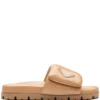 Women Prada Logo-plaque Padded Leather Slides 1 Women Prada Logo-plaque Padded Leather Slides -Nike || Ugg || Gucci Shoes Shop 19769582 44227078 1000