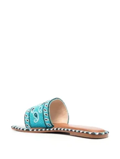Women DE SIENA SHOES Bandana-motif Slip-on Sandals 8 Women DE SIENA SHOES Bandana-motif Slip-on Sandals -Nike || Ugg || Gucci Shoes Shop 19790231 44445558 1000