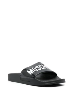 Women Moschino Logo-strap Pool Slides -Nike || Ugg || Gucci Shoes Shop 19790866 44390962 1000