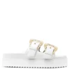 Women Versace Jeans Couture Double-buckle Leather Slides