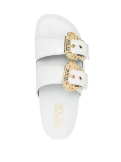 Women Versace Jeans Couture Double-buckle Leather Slides -Nike || Ugg || Gucci Shoes Shop 19821393 44450650 1000