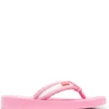 Women Kenzo Logo-patch Striped Flip Flops -Nike || Ugg || Gucci Shoes Shop 19865216 44610061 1000