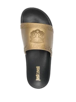 Women Just Cavalli Embossed-logo Slip-on Slides -Nike || Ugg || Gucci Shoes Shop 19889691 44713302 1000