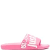 Women Just Cavalli Logo-print Round-toe Slides -Nike || Ugg || Gucci Shoes Shop 19945606 50400165 1000