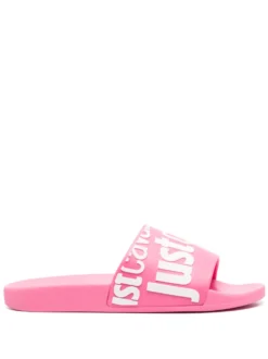 Women Just Cavalli Logo-print Round-toe Slides