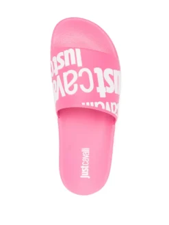 Women Just Cavalli Logo-print Round-toe Slides -Nike || Ugg || Gucci Shoes Shop 19945606 50400167 1000