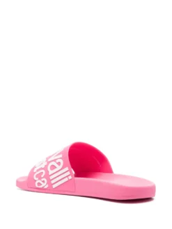 Women Just Cavalli Logo-print Round-toe Slides -Nike || Ugg || Gucci Shoes Shop 19945606 50400169 1000