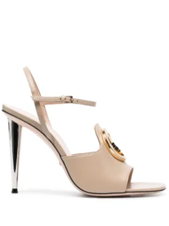 Women Gucci 110mm Logo-plaque Leather Sandals