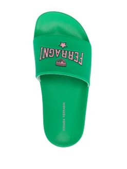 Women Chiara Ferragni Open-toe Logo-print Slides -Nike || Ugg || Gucci Shoes Shop 20004174 44987511 1000