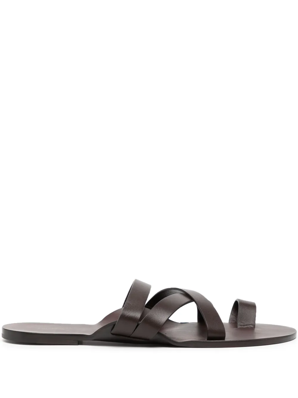 Women The Row Flat Leather Slides 3 Women The Row Flat Leather Slides