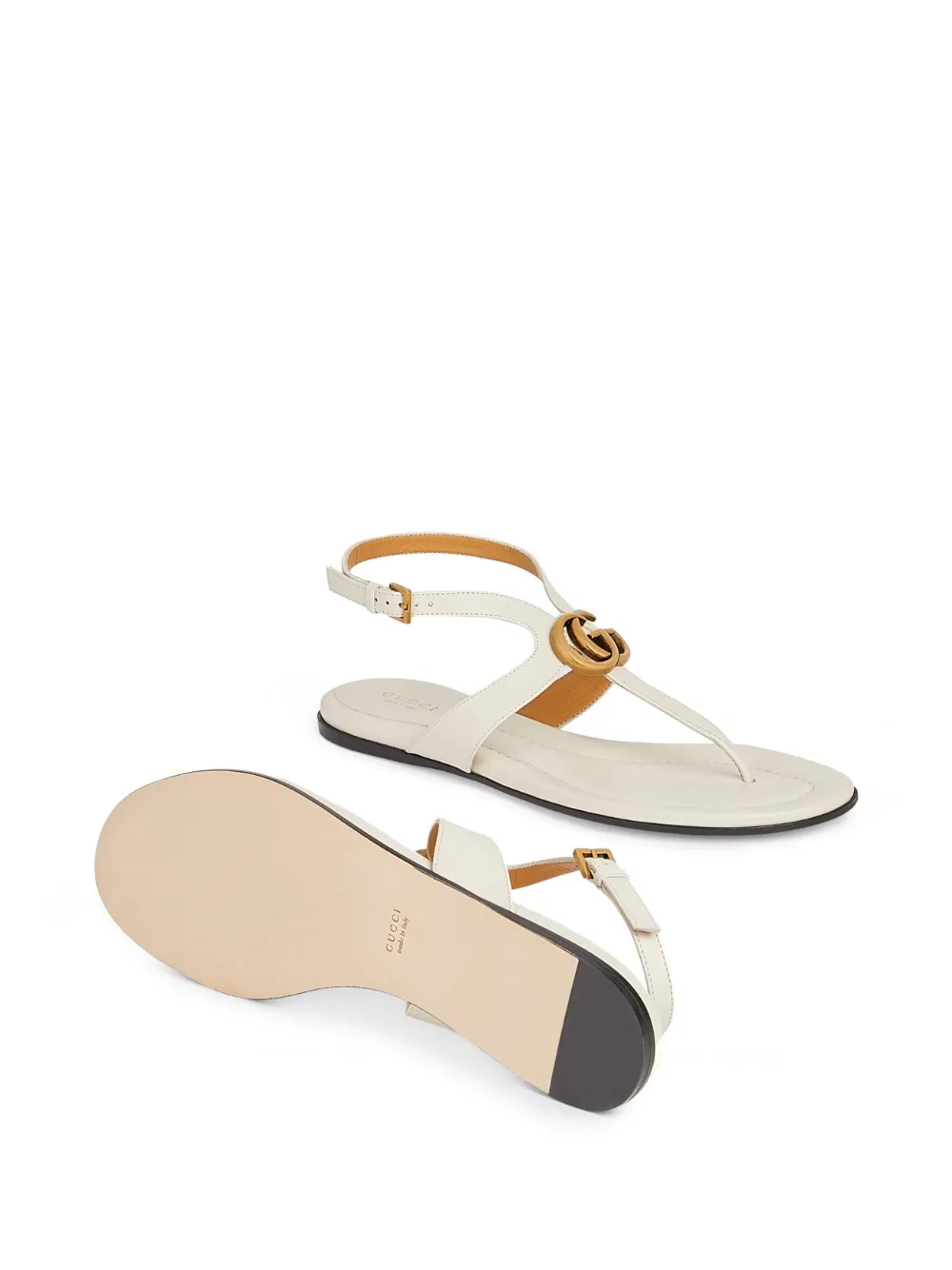 Women Gucci Double G Leather Thong Sandals 7 Women Gucci Double G Leather Thong Sandals - Image 5