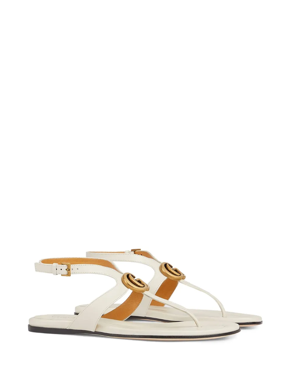 Women Gucci Double G Leather Thong Sandals 4 Women Gucci Double G Leather Thong Sandals - Image 2