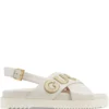 Women Gucci Raised-logo Slingback Sandals