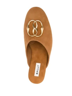 Women Bally Gylon Logo-plaque Suede Slippers -Nike || Ugg || Gucci Shoes Shop 20155013 50247534 1000
